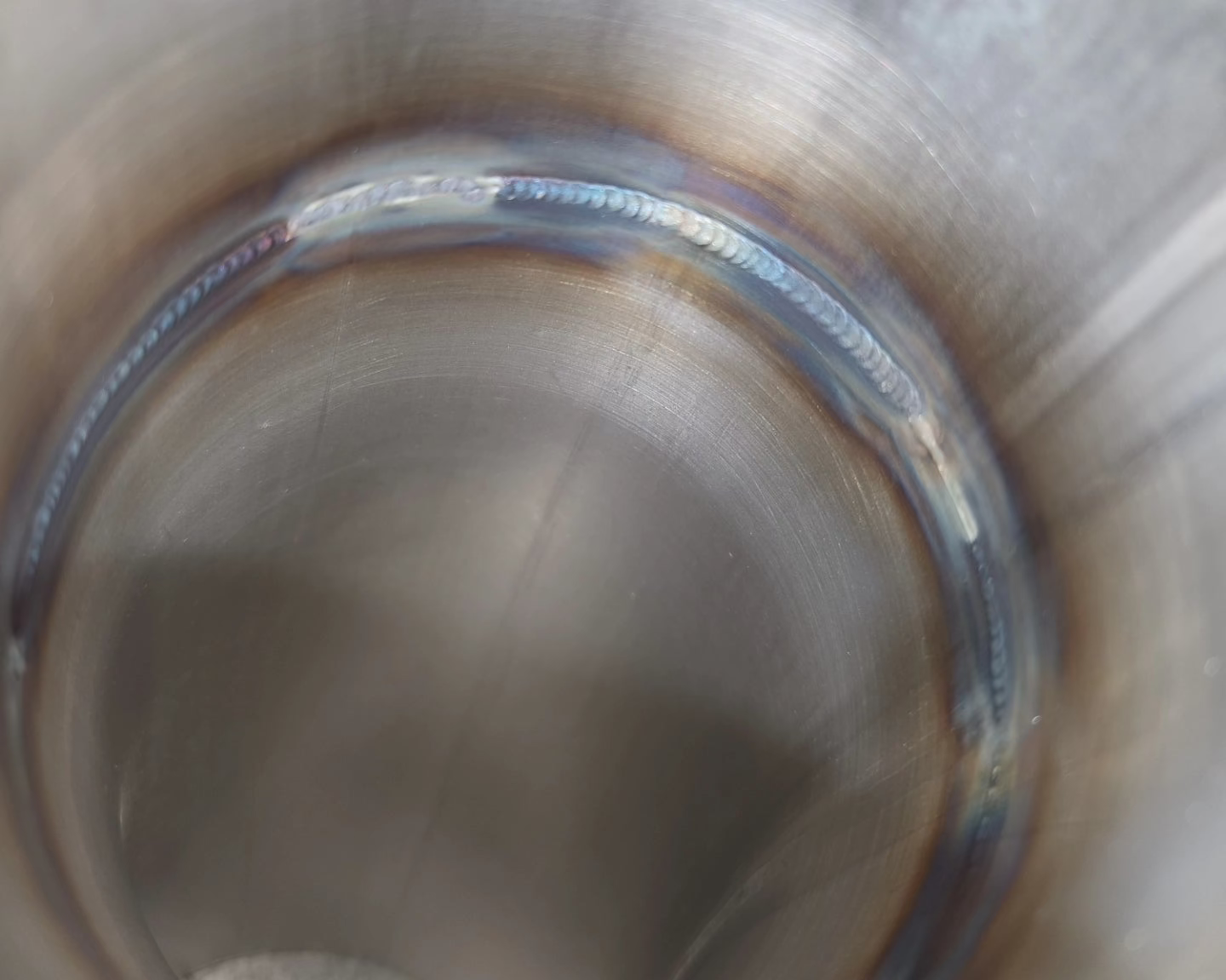 Custom fabricated back purged stainless steel pipe.
